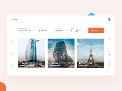 Travel Web clean hrader minimal travel travel agency typography ui ux web white