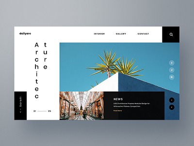 Architecture Web Exploration architecture clean design design interface landing page minimal news typography ui ux web