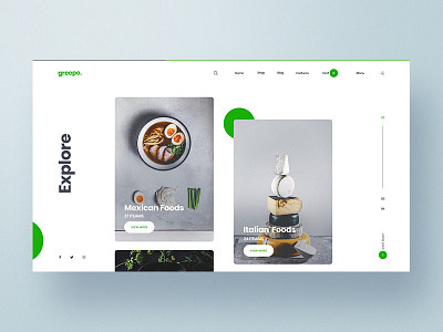 Reasturent Web Exploring design food interface minimal restaurant ui ux web