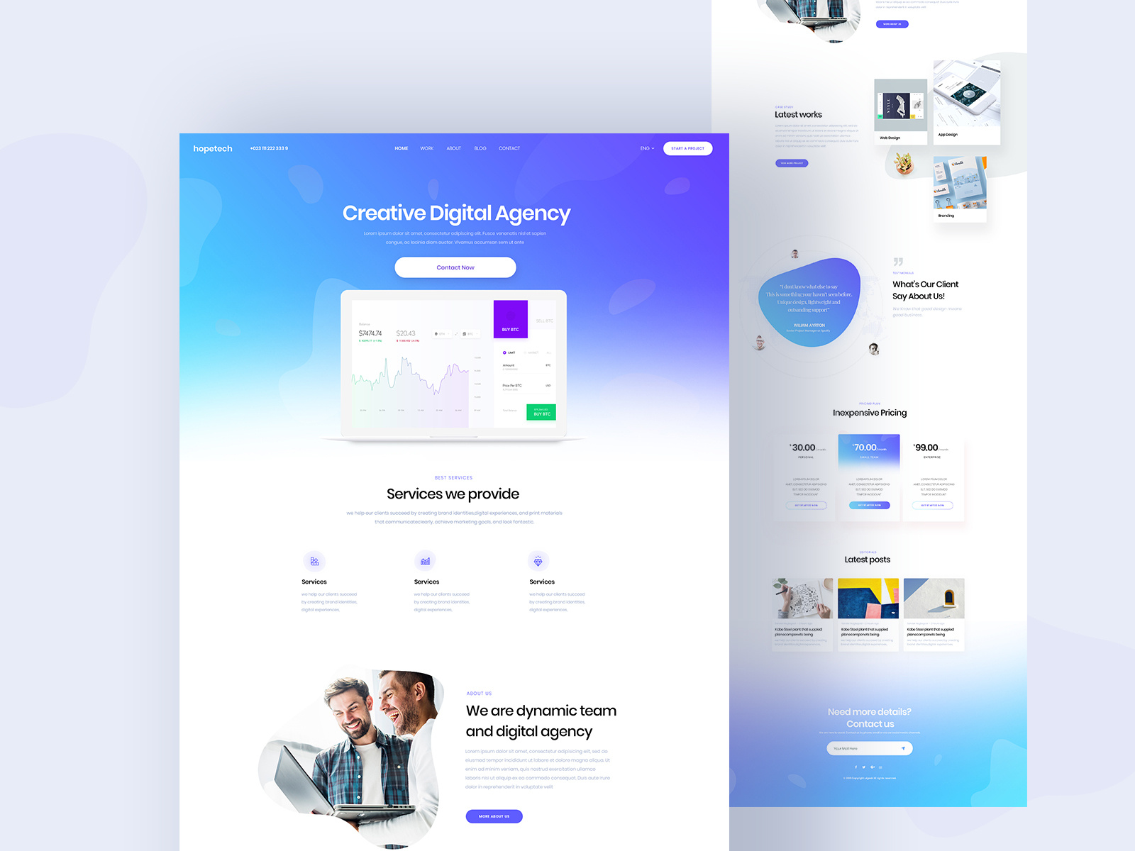 Hopetech Landing Page by Nazmul Hassan on Dribbble