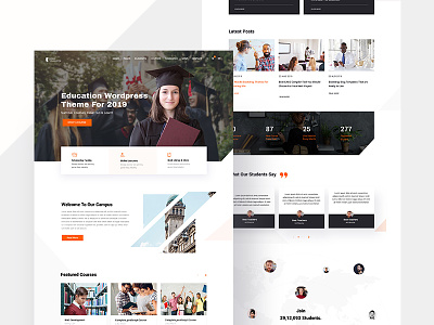 Uni Graduation design education interface landing minimal page product ui ux web website white