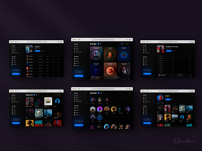 Web-based Music Player apple music dark dark mode graphic design itunes music music player player sound spotify ui
