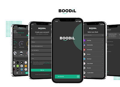Boodil App. animation app deisgn app ui banking app boodil branding figma graphic design payment app prototype ui uiux userflow