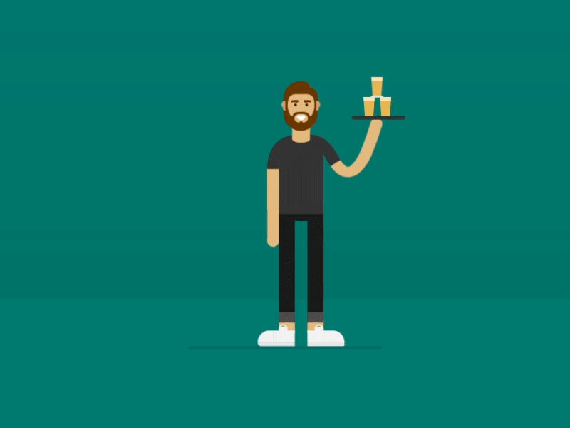 waiter animation animation beer character cv loop waiter