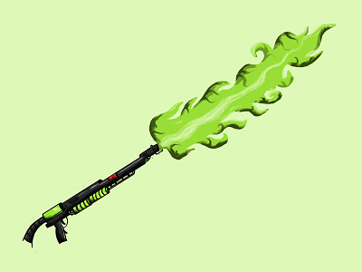 Burn Them With Green Fire! drawing green fire gun