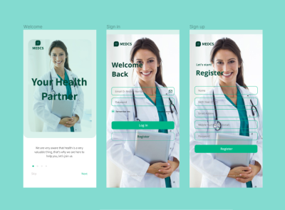 Medical App Sign in and Sign up app branding design icon illustration logo ui