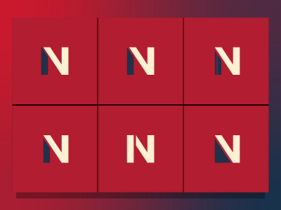 Letter N letter n logotype red