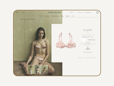 Lingerie e-commerce product page UX UI design branding classic design lingerie product page productpage ui uidesign user experience user interface ux uxdesign vintage web website