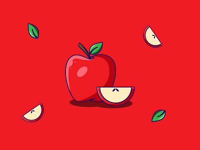 Apple Illustration flat graphic design illustration illustrator logo minimal vector