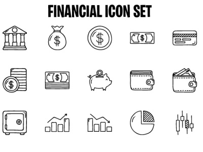 Doodle Financial Icons business doodle financial icons icons icons set illustration