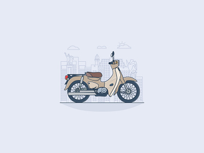 Classic Motorcycle design illustration motorcycle transportation