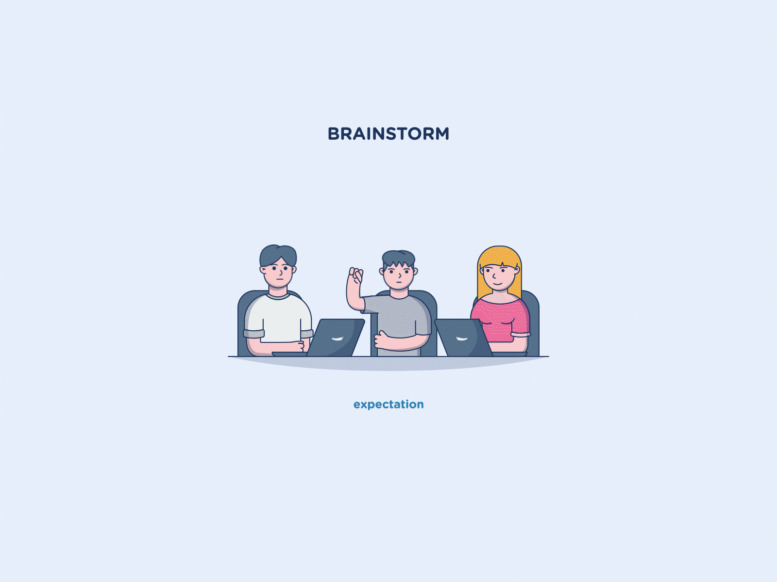 Brainstorm Expectation animation brainstorm character design illustration motion motiongraphics