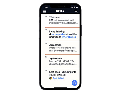 UM - Note Taking Mobile App design mobile ux