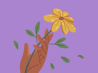 Flower In Your Hand flower hand illustration