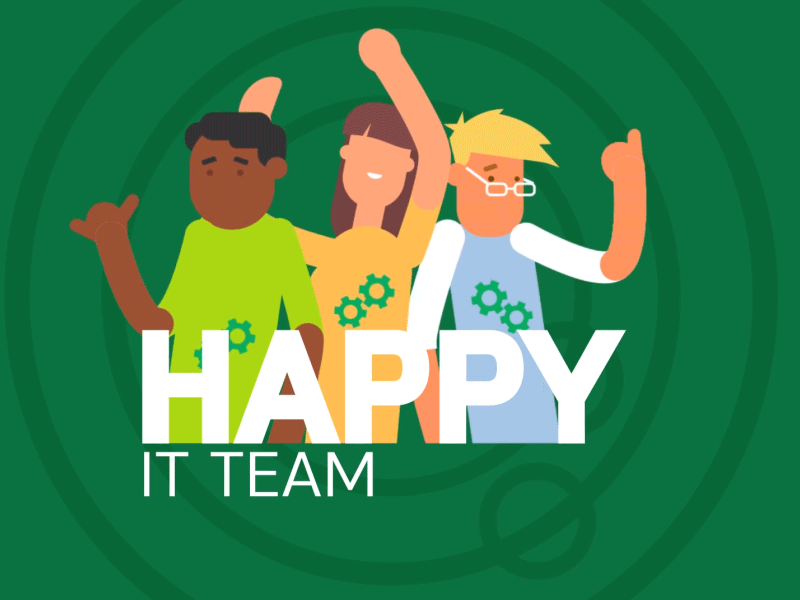 Happy IT Team means ? 2d animation explainer gif motion graphics video