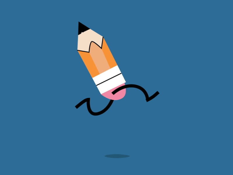 Pencil Trot 2018 2d 2d animation 2d character after effects animation blue character design design gif illustration motion graphics vector video
