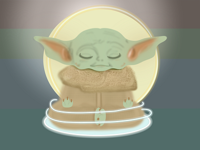 Baby Yoga baby grogu illustration yoda