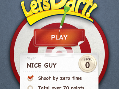 Let's Dart! start page game iphone