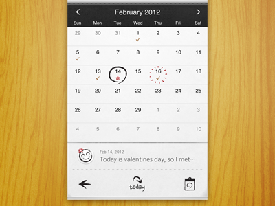 My Wonderful Days, Calender app calender iphone paper ui