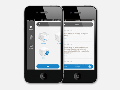Clipbox app iphone ui