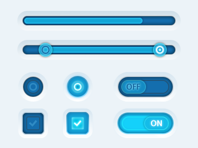 Blue bar blue switch ui