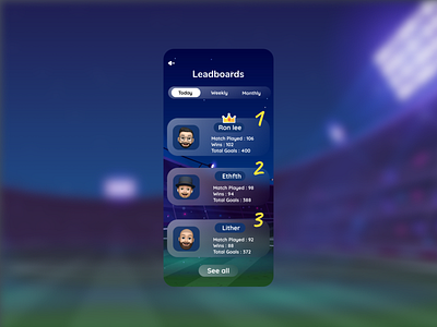 Daily UI 19 android daily 100 challenge daily ui dailyui dailyuichallenge design football leadboard ui
