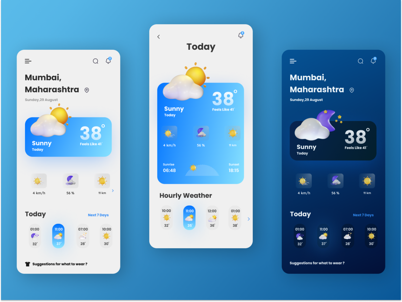 Weather App Design by Piyush Sonawane on Dribbble