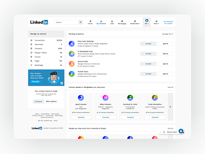 LinkedIn Network Page Redesign