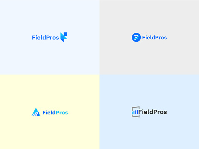 FieldPros Logo app brand branding flat icon logo minimal typography ux vector