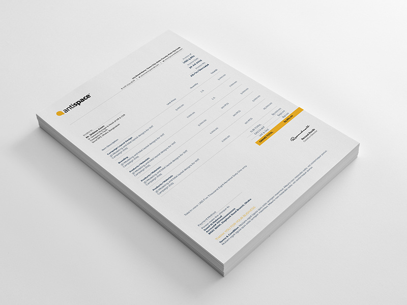 Invoice Template to Download a4 free download service paid dollars money bill billing payment pay invoice