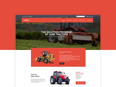 Redesign of Laibao Web construction cool machinery new red redesign tractor web webdesign