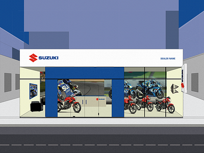 Suzuki Dealer Shop automotive dealer illustration layout motorbike shop shop layout suzuki suzuki motorbikes