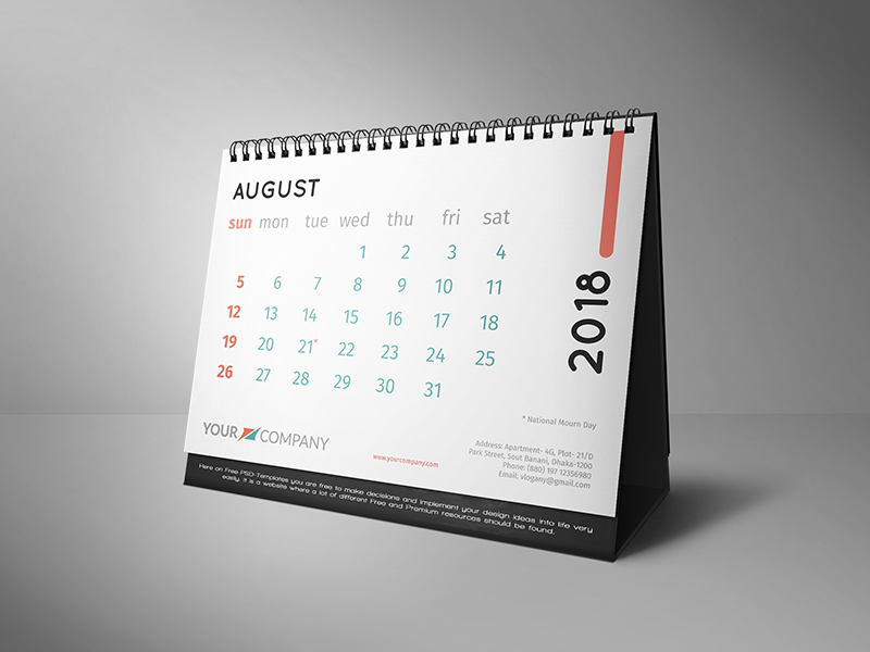 vector calendar table Dribbble Razib by Desk 2018 Rezaul  Calendar Template