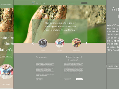 Nursling home page artera foundation handcraft home page typography web design