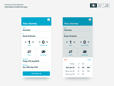 TicketBooth - Ticket Selection and Date Picker adobe xd ticket app ticket booking travel app ui