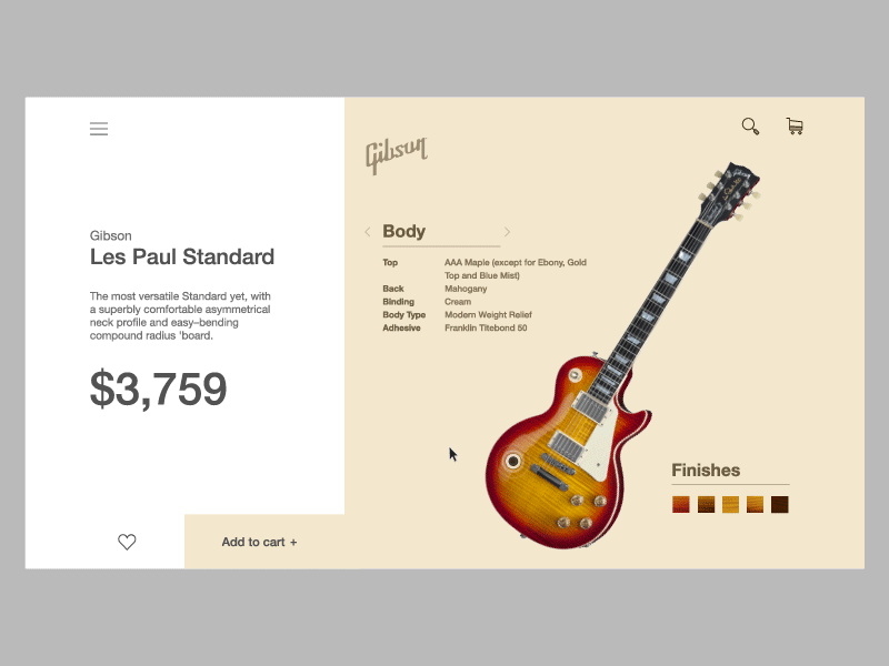 E-commerce shop (single item) - dailyUI 012 012 dailyui ecommerce interaction motion shop ui webdesign