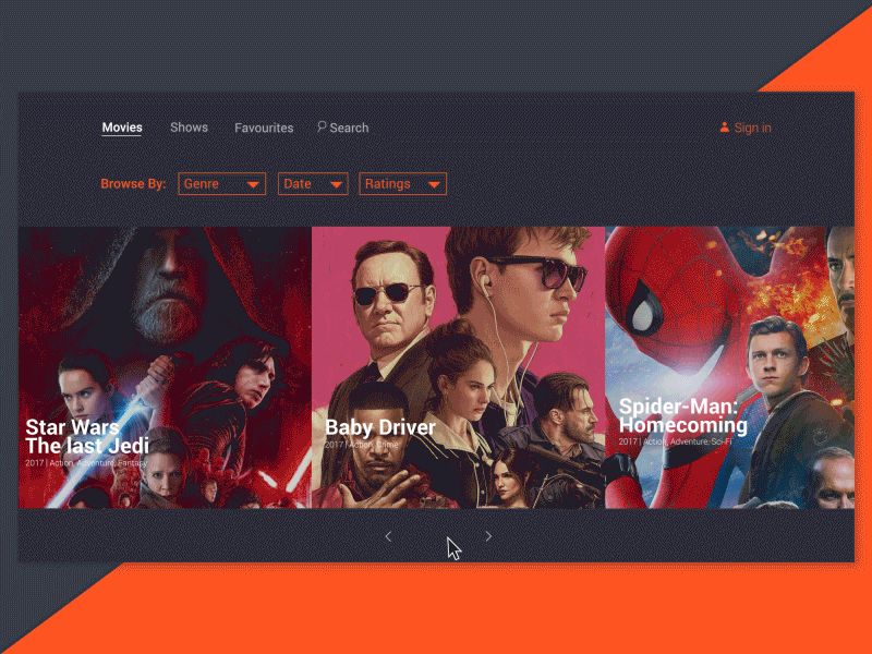 Movie streaming platform 025 dailyui interaction motion streaming ui webdesign