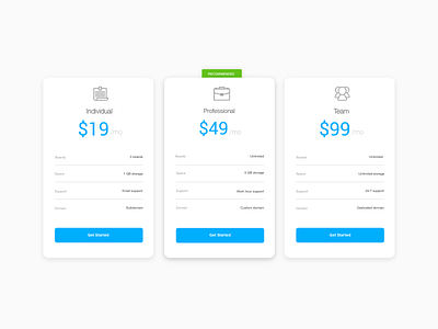 Pricing table - dailyUi 030 030 dailyui design pricing ui webdesign