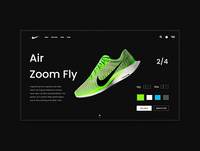 Nike Air Zoom Fly adobe xd branding design jordan nike nike shoes shoes shopping trending ui ui ux ui design web web inspiration web ui webdesign website design
