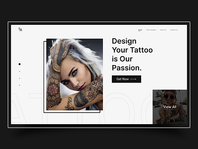 Tattoo Website Design adobe photoshop adobe xd branding dark design flat minimal tattoo tattoo design trending typography ui ui design vector web web app website design