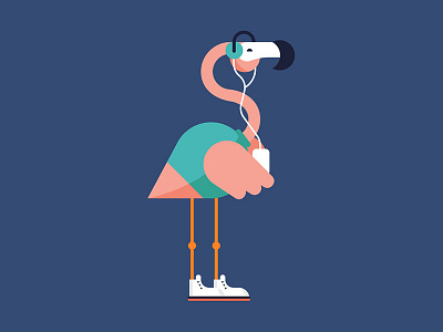 Flamingo Vibes animal character design flamingo illustration music