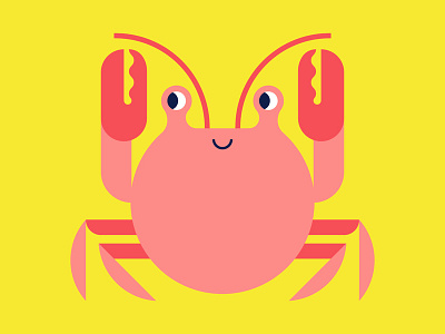 Happy Crab! animal colour palette crab illustration summer vector