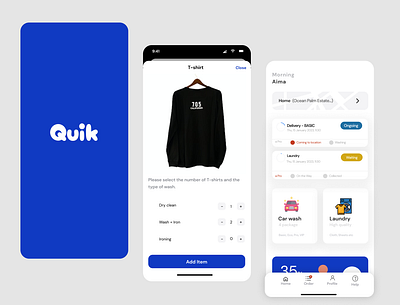 Quik App Design - app behance carwash dailyui design figma illustration laundry ui ux