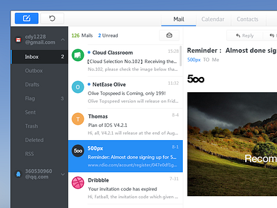 Mail Pc Concept client inbox interface mail minimalism pc