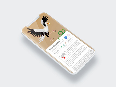 To the Zoo - Illustrated UI - Secretarybird animal illustration art illustrations illustrator ilustration ui uiux uiuxdesign uxdesign