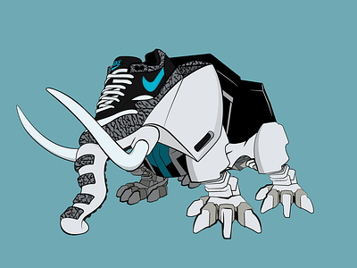 Mastodont Dinozord - Air Max Fusion design illustration illustration art illustrations ilustration mecha nike sneaker