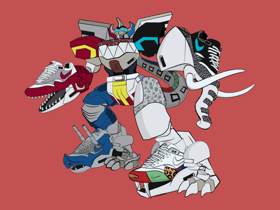 Megazord Robot Power Ranger Anime Japan Illustration or logo