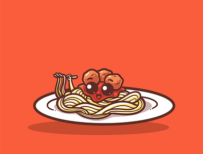 Eat Spaghetti animation branding flat graphic design icon illustration illustrator logo vector website