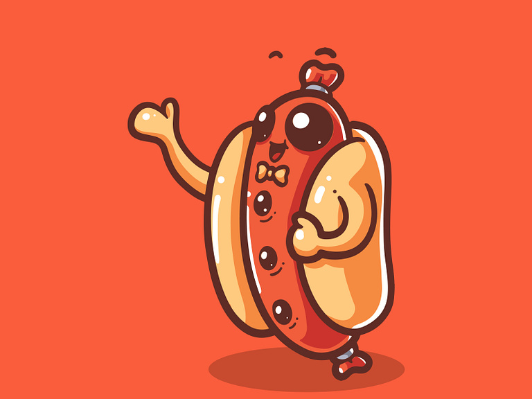 cute hot dogs by RaccoonToon on Dribbble