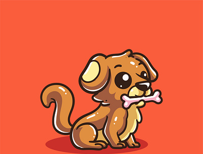 dog biting funny bone animation branding design flat graphic design icon illustration illustrator logo vector website